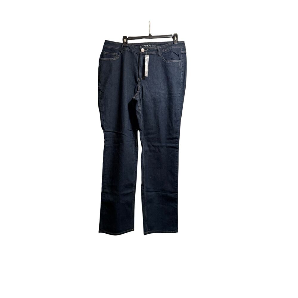 Avenue Denim Straight Leg Jeans Plus Size 16 NWT Dark Wash Old Stock Stretch VTG